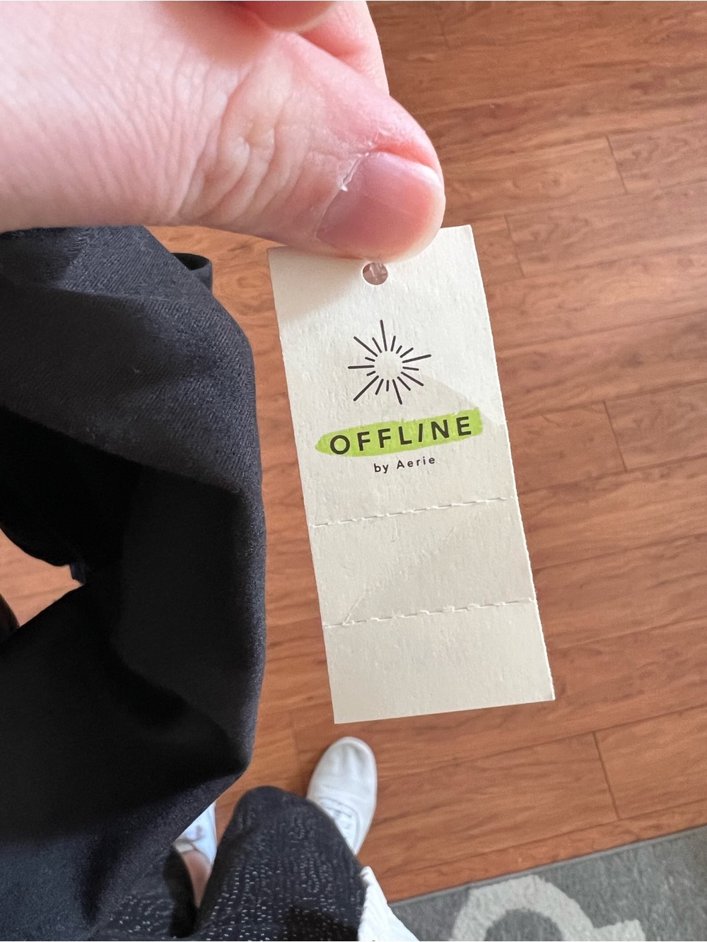 aerie Black Drawstring Waist Athletic Shorts - Picture 7 of 8